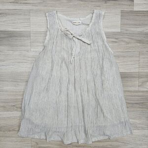 Meadow Rue Anthropologie Womens Beige Pleated Tie Tank Size Small